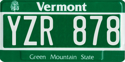 VT license plate YZR878