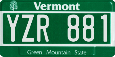 VT license plate YZR881