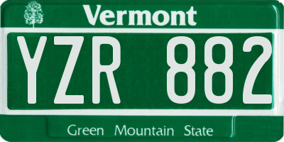 VT license plate YZR882