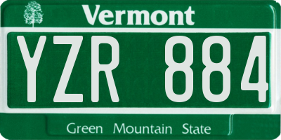 VT license plate YZR884