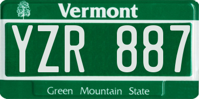 VT license plate YZR887