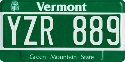 VT license plate YZR889