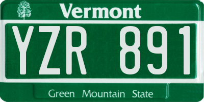 VT license plate YZR891