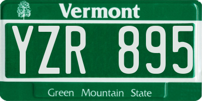 VT license plate YZR895