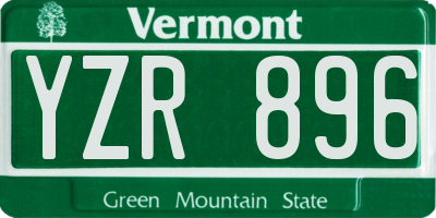 VT license plate YZR896