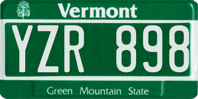 VT license plate YZR898
