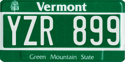 VT license plate YZR899