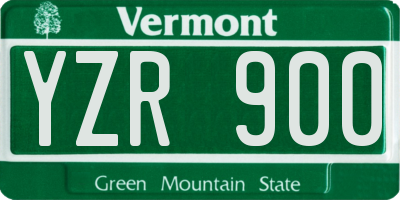 VT license plate YZR900