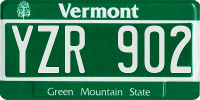VT license plate YZR902