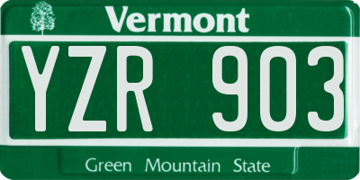 VT license plate YZR903
