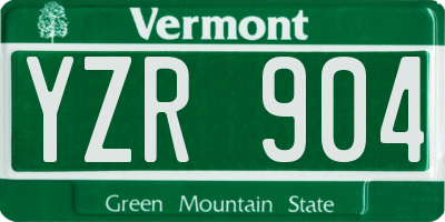 VT license plate YZR904