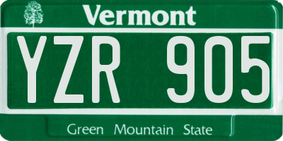 VT license plate YZR905