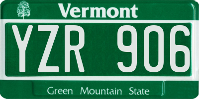 VT license plate YZR906