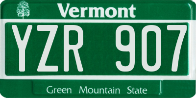 VT license plate YZR907