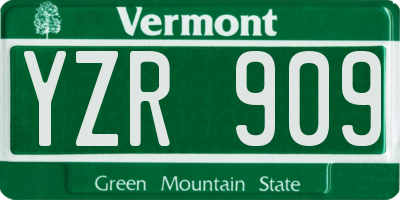 VT license plate YZR909