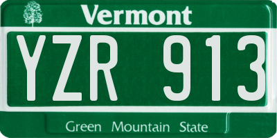 VT license plate YZR913