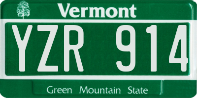 VT license plate YZR914
