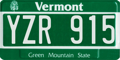 VT license plate YZR915