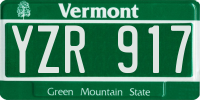 VT license plate YZR917