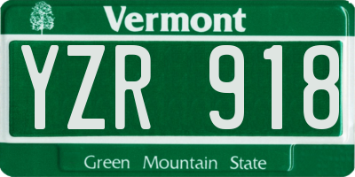 VT license plate YZR918