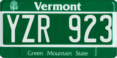 VT license plate YZR923