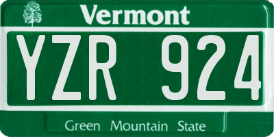 VT license plate YZR924