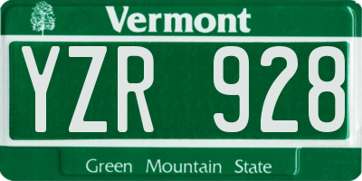VT license plate YZR928