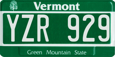 VT license plate YZR929