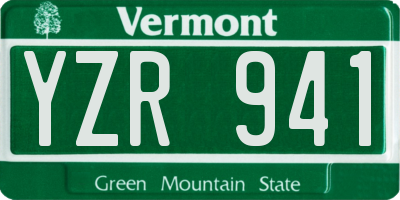 VT license plate YZR941