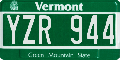 VT license plate YZR944