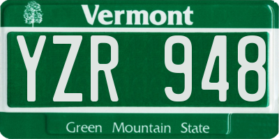 VT license plate YZR948