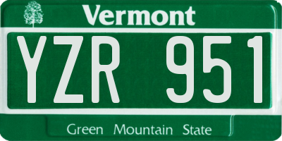 VT license plate YZR951