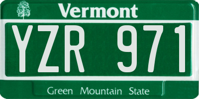 VT license plate YZR971