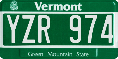 VT license plate YZR974