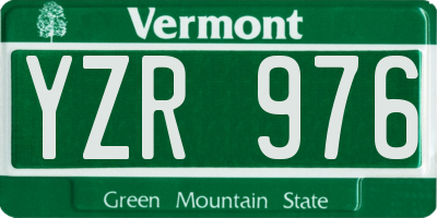 VT license plate YZR976