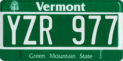 VT license plate YZR977