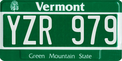 VT license plate YZR979