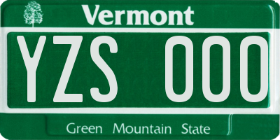VT license plate YZS000