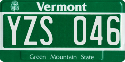 VT license plate YZS046