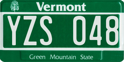 VT license plate YZS048