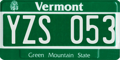VT license plate YZS053