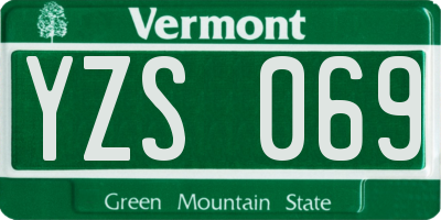 VT license plate YZS069