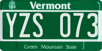 VT license plate YZS073