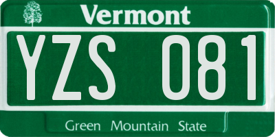 VT license plate YZS081