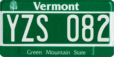 VT license plate YZS082