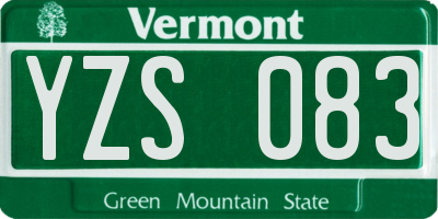 VT license plate YZS083