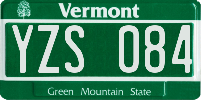 VT license plate YZS084