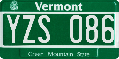 VT license plate YZS086