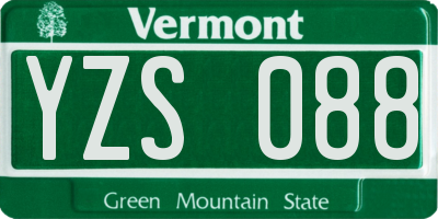 VT license plate YZS088