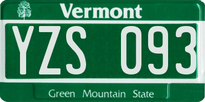 VT license plate YZS093